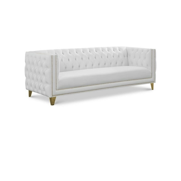 Meridian Furniture Michelle White Vegan Leather Sofa