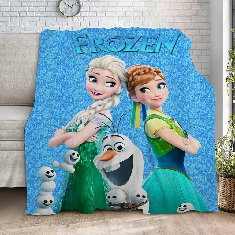 Frozen Elsa Fleece Bed Blanket Blanket Lightweight Breathable All Season Blanket for Bed Couch Travel 52x59 inch 415 52x59 J