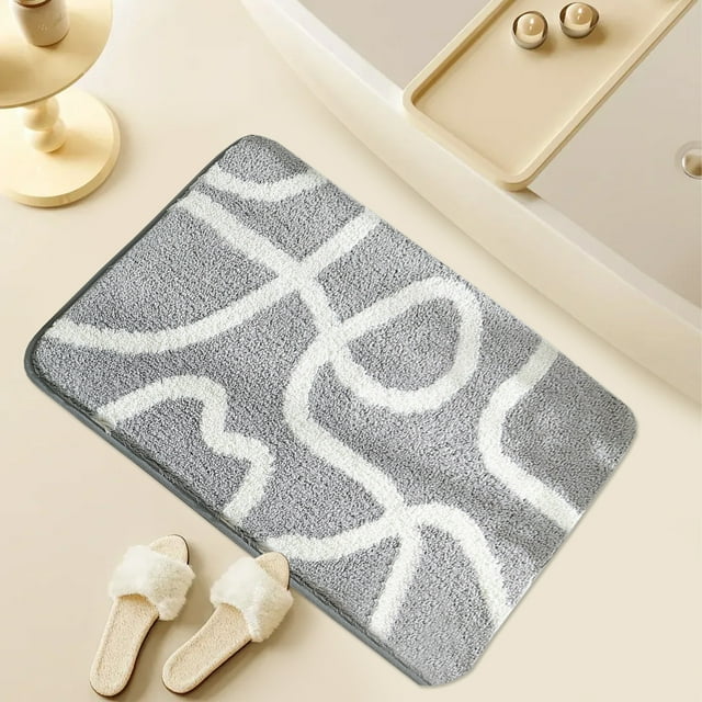 Multifunctional Carpet for Living Room & Bedroom - Soft Polyester Area Rug Non-Slip Coffee Table Mat Modern Print Design Home, Dark Gray, JKODE
