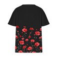 thumbnail image 4 of Fiudx Camisas para Mujer Camiseta Holgada de Manga Corta con Cuello Redondo y Estampado Informal Grande para Mujer, 4 of 5