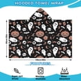 thumbnail image 2 of Spooky Halloween Icons Pattern Hooded Bath Towel，60"x35" for Ages 3 To 12 Kids, Quick Dry Lightweight Soft Microfiber Hood Beach Towel Cover Up for Kids, 2 of 7