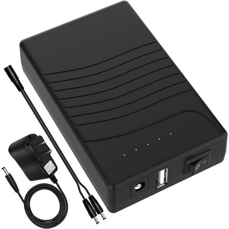 Recharable 12V 3000mAh Lithium ion Battery Pack for LED Strip, CCTV Camera and More, DC 12V/5V USB Dual Output External Battery Power Bank with Charr, Black