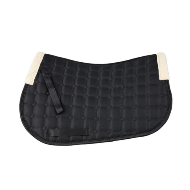 Manta de silla de montar , estera de silla de montar equina, protección de poliéster, cómoda almohadilla para montar a caballo, cojín de asiento para entrenamiento y competición Negro