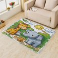 thumbnail image 1 of Giraffe Elephant Area Rug 6X8 Living Room, Cartoon Animal Rugs for Bedroom,Rug Decorations, Cute Cartoon Carpets Fluffy Washable, Soft Ultra-Thin Non Shedding Non Slip Non Toxic Area Rug 8i&-30, 1 of 7