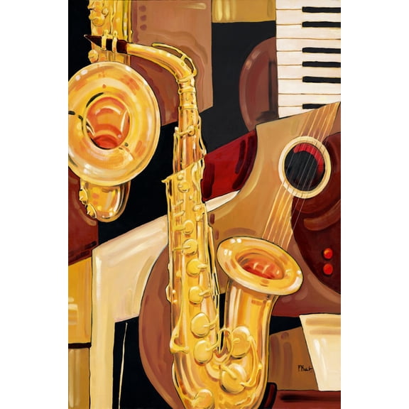 Art.com Abstract Sax Art Print by Paul Brent, 16" x 24"