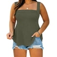 thumbnail image 5 of jjayotai Plus Size Tank Tops for Women Sleeveless Tops Square Neck Babydoll Peplum Blouse Casual Summer Going out T Shirts, 5 of 6