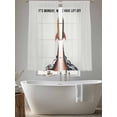 thumbnail image 5 of Cartoon Rockets Sheer Curtains 63 Inch Length 2 Panels Set, Letters It's Monday We Have Lift-off Voile Window Treatment Rod Pocket Curtains Sheers Drapes for Bedroom/Living Room/Kitchen 52x"63"x2, 5 of 7