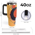 thumbnail image 2 of 40 oz Insulated Tumbler with Handle, Leak-Proof Straw Lid, Stainless Steel Travel Mug for Car & Road Trips - Colorful Geometry, 2 of 6