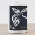 thumbnail image 3 of Zodiac Ceramic Toothbrush Holder, Astrology Sign Sagittarius with Flower Images Planetary Impacts on Nature Theme, Versatile Countertop for Bathroom, 4.5" X 2.7", Grey and Blue, by Ambesonne, 3 of 4