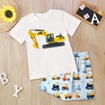 thumbnail image 2 of Little Boy Sleepwear Set Truck T-Shirt Shorts 7-8 Years 8-9 Years 9-10 Years Organic Cotton Easy Pull On Summer Casual Breathable Lightweight (11-12 Years,White), 2 of 5
