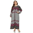 thumbnail image 1 of Tralilbee Robe Décontractée Moderne à Manches Longues Imprimée Grande Taille pour Femme Longue Mode Robe Décontractée Jusqu'au Sol Robe à Manches Longues 4TG Chandail, 1 of 6