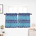thumbnail image 3 of 2pcs Geometric Printing 100% Polyester Kitchen Tiers Rod Pocket Small Window Curtains Set for Bedroom/Living Room, 3 of 4