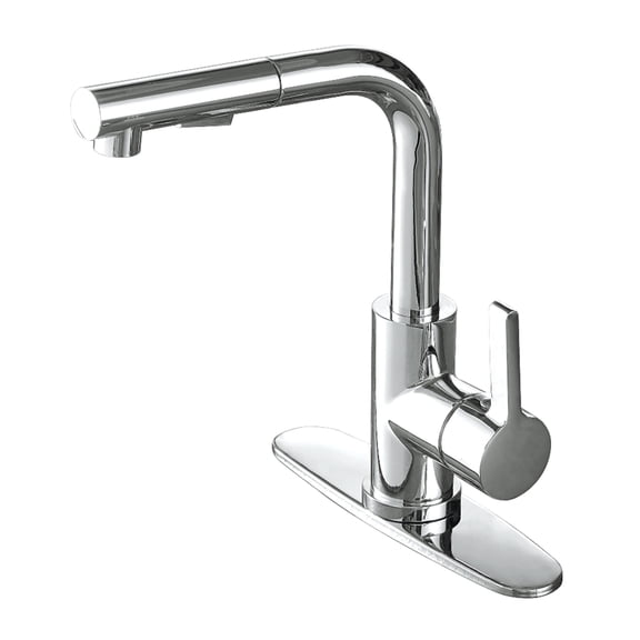Kingston Brass LS2711CTL Continental Single-Handle 1-Hole Deck Mount Pull-Out Sprayer Kitchen Faucet in Polished Chrome