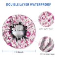 thumbnail image 3 of Shower Caps,Pink Breast Cancer and Love Waterproof Shower Cap for Women 4 Pieces,Double Reusable Hair Cover for Shower PEVA Elastic Stretch Hem, 3 of 7