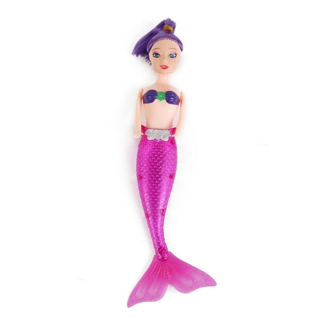 Miangastore Plastic LED Light Up Mermaid Toy for Children Decorative Lighting 7.9x2.6x1.2Inch 1Pcs