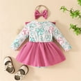 thumbnail image 4 of Atogsazn Baby Girls Clothes Set Infant Toddler Floral Jumpsuit Romper Girl Ruffle Suspender Skirt with Headband Z-Pink 12-18 Months Fashion, 4 of 8