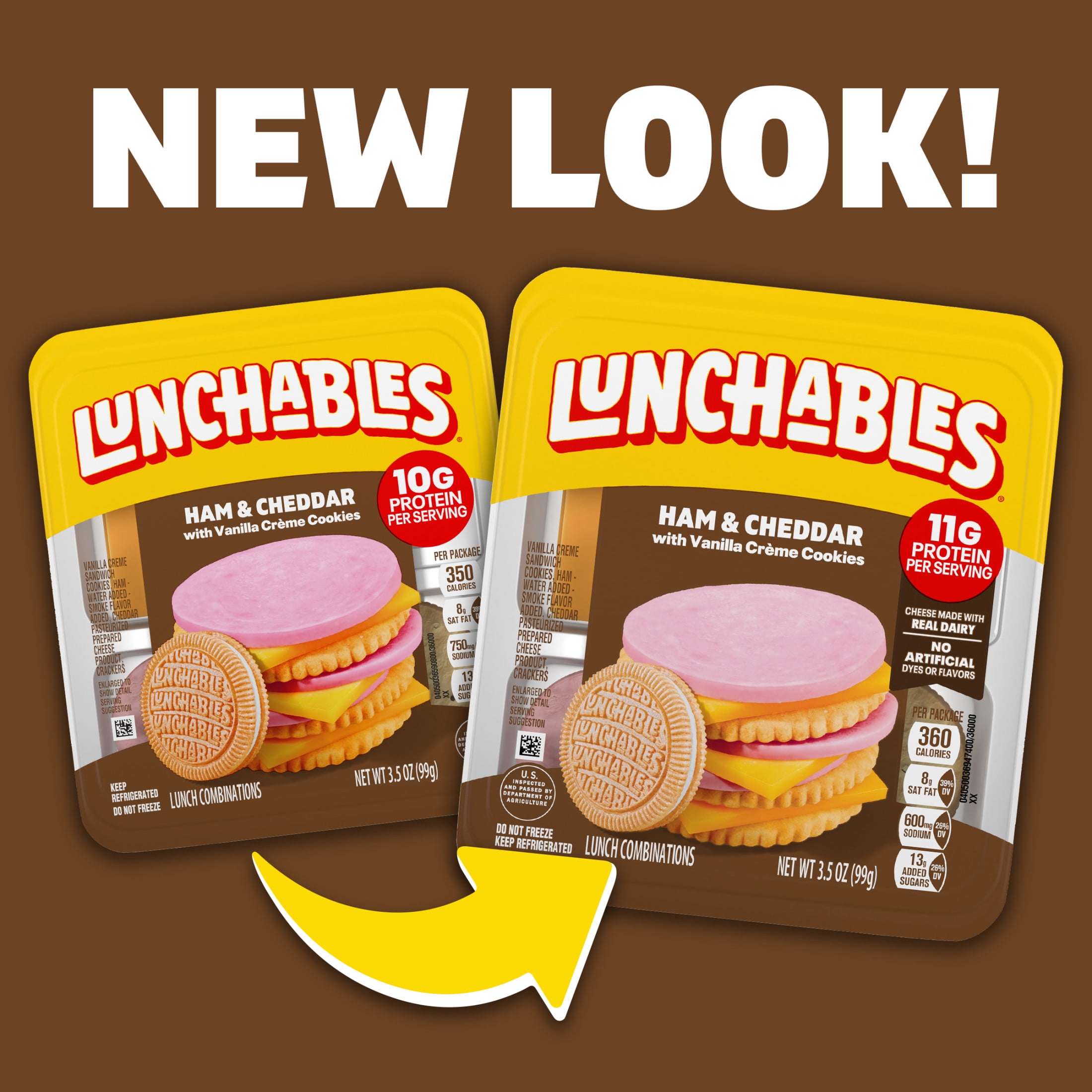 Lunchables Ham & Cheddar with Vanilla Creme Cookies, 3.5 oz Pack