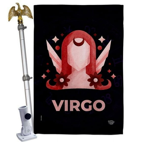 Ornament Collection HS190028-BO-02 28 x 40 in. Virgo House Flag Set Interests Zodiac Double-Sided Decorative Vertical Flags & Decoration Banner Garden Yard Gift