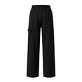 thumbnail image 4 of Eygvbb Men's Cargo Sweatpants Elastic High Waist Drawstring Loose Fit Winter Warm Pants With Pockets Casual Outdoor Daily Wear Bottoms, 4 of 7