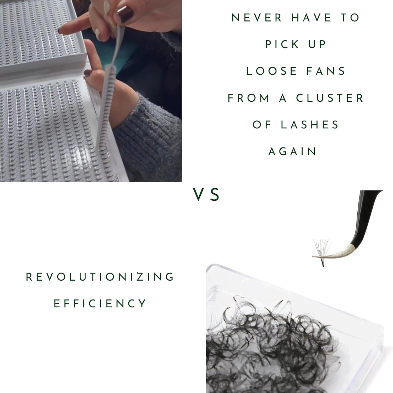 Wispy | 1200 Fans | XXL Box - Speedy strips | Premade wispy volume fans for professional eyelash extension, promade lash tool | Premade spike + Volume Fans | Handmade in Vietnam (5D | C | 13-16mm)