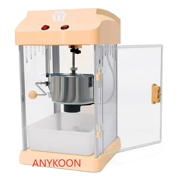 Anykoon 4oz Tabletop Popcorn Machine With Stainless-Steel Kettle, Popcorn Maker with Measuring Tool and Popcorn Scoop For Home, Family, Theater,Party, Orange
