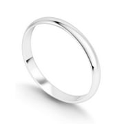 Sterling Silver Wedding Band 2mm Men or Women Bridal Ring Size 10 | Polished Finish | Tarnish Resistant
