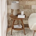 thumbnail image 4 of GMNIU Wood Round End Table with Storage Shelf, Walnut Finish Mid-Century Modern Accent Side Table with Curved Legs for Living Room, Easy Assembly, Stylish, Natural, Brown, 4 of 8