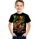 thumbnail image 1 of Boys' 3D Printed Crew Neck T-Shirt, Black Kings Pride African History Month Tee, Casual Summer Top, Regular Fit, Knit Fabric, Cotton 100% , Slight Stretch for Daily Wear, 1 of 5