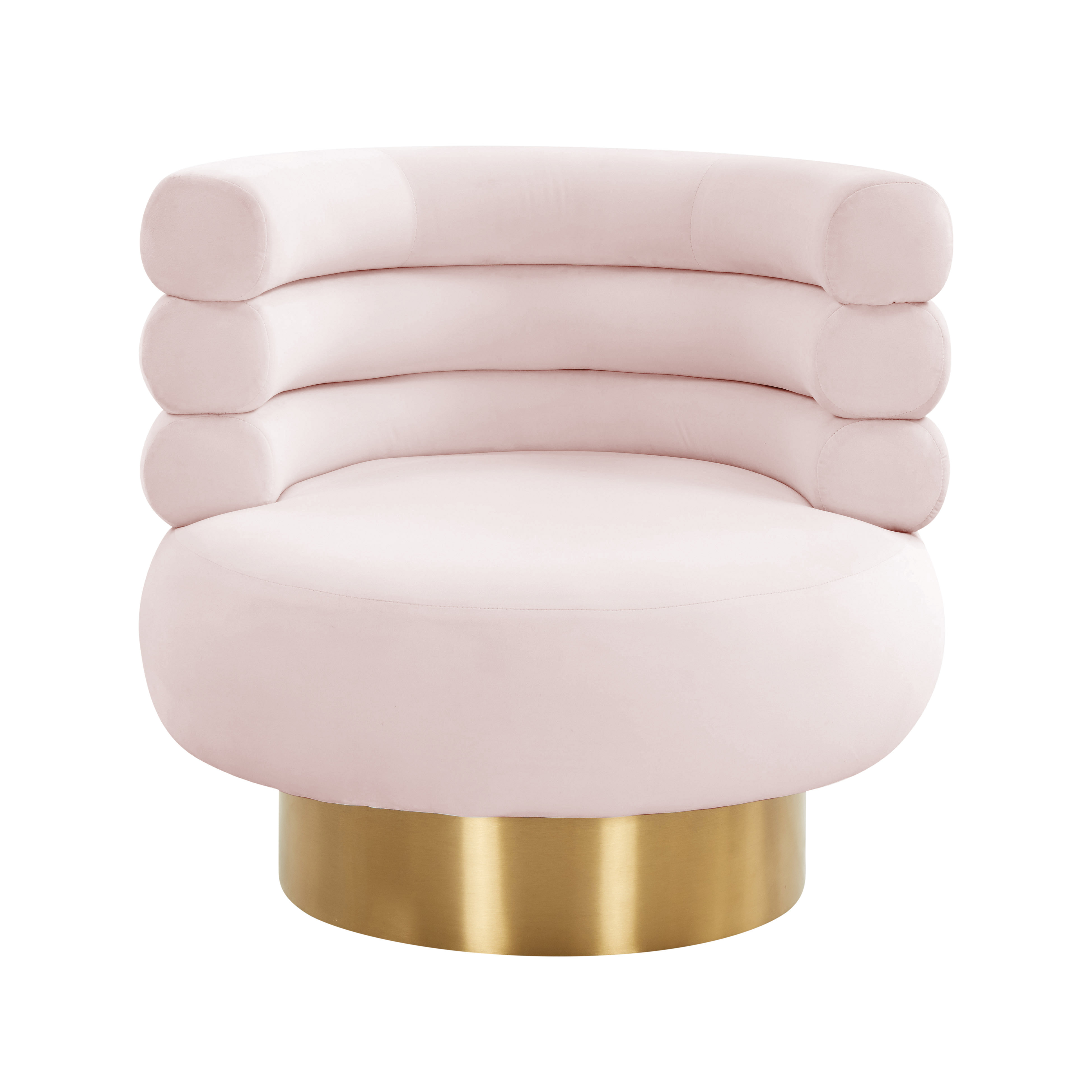 TOV Furniture Naomi Blush Velvet Swivel Chair with Gold Base - image 2 of 9