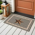 thumbnail image 4 of 2x3 Ft Entryway Area Rug, Texas Star Vintage Kitchen Rug Runner Washable Floor Mat, Retro Country Brown Stars Checkered Non Slip Indoor Door Mat Throw Carpet for Bathroom Living Room Bedroom, 4 of 8
