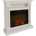 thumbnail image 4 of Cambridge Sienna 34" Freestanding White Mantel Electric Fireplace Heater with Realistic Flames & Log Insert | Fireplace Console Heater For Rooms up to 210 Sq.Ft. with Storage Shelf & Remote Control, 4 of 20