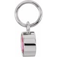thumbnail image 2 of Precious Stars Unisex 14K White Gold 4mm Round Imitation Ruby Birthstone Charm, 2 of 3