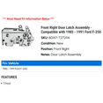 thumbnail image 2 of Front Right Door Latch Assembly - Compatible with 1985 - 1991 Ford F-250 1986 1987 1988 1989 1990, 2 of 2