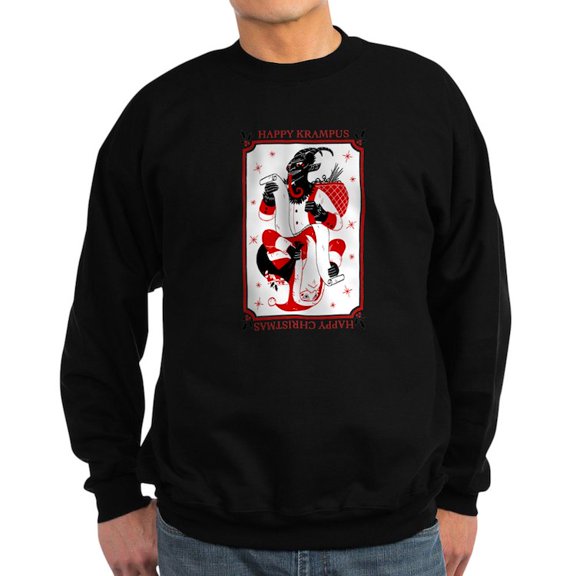 CafePress - Happy Christmas Krampus Sweatshirt - Classic Crew Neck Sweatshirt