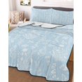 thumbnail image 3 of Quilts Twin XL Size, Light Blue Botanical Soft Comforter Bedding Set for Bed, Spring Summer Chic Wildflowers Lightweight Quilted Bedspread with Pillow Cover(2 Pieces) for All Season, 68x98 Inch, 3 of 9