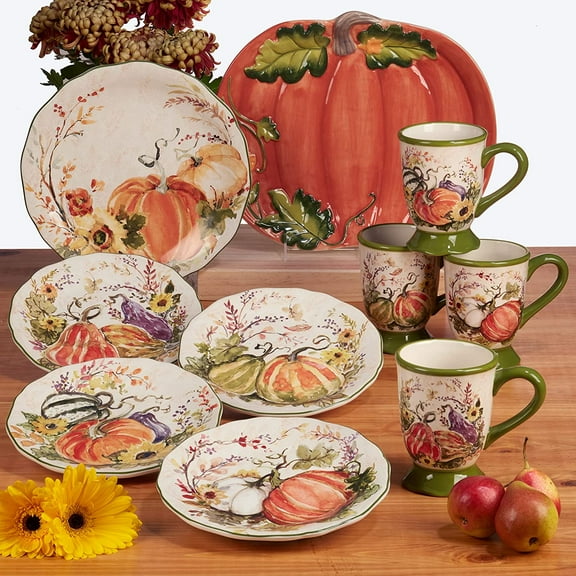 Harvest Morning 11" Dinner Plates, Multicolor, Large, Set of 4