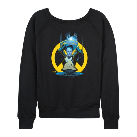 X-Men - Xavier Institute Lightweight French Terry Wide Neck Long Sleeve Graphic Shirt