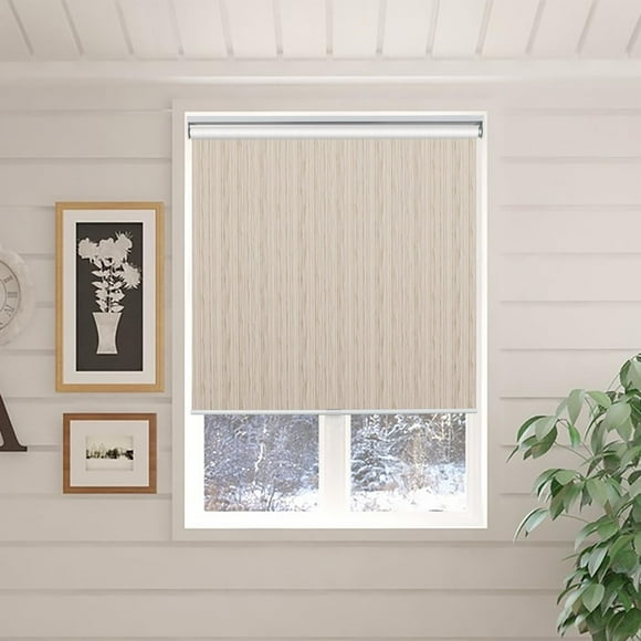 KCO Blackout Roller Blinds for Windows, Cordless Roller Window Blinds UV Protection Thermal Insulated Fabric, 100% Blackout Roller Shades for Windows, Office, Home, Bedroom, 34" W x 7