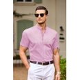 thumbnail image 2 of COOFANDY Men's Short Sleeve Button Down Shirt Muscle Fit Mandarin Collar Shirts Business Casual Outfits, 2 of 6