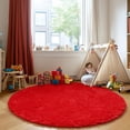thumbnail image 4 of Alfombra redonda roja PAGISOFE de 122 cm para niños, 4 of 9