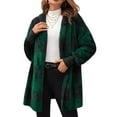 thumbnail image 1 of Innerwin Veste à Capuche Manches Longues Cardigan pour Femmes Manteau Confortable à Carreaux Vert m, 1 of 3
