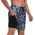 thumbnail image 2 of Kdxio Dragon Print Men's Swim Trunks with Compression Liner 7 Inch Inseam Quick Dry Swim Shorts, 2 of 7