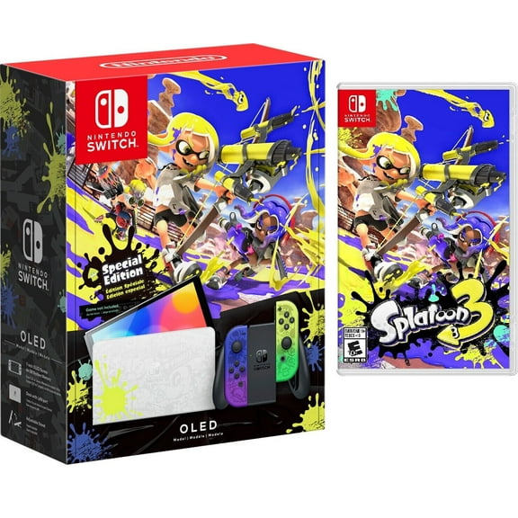 Nintendo Switch OLED Model Splatoon 3 Bundle with Special Edition Game Included
