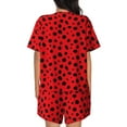 thumbnail image 3 of Lsque Ladybug Dotted Women's Short-Sleeved Pajama Set - 2 Piece Soft and Lightweight Sleepwear Set-X-Large, 3 of 9