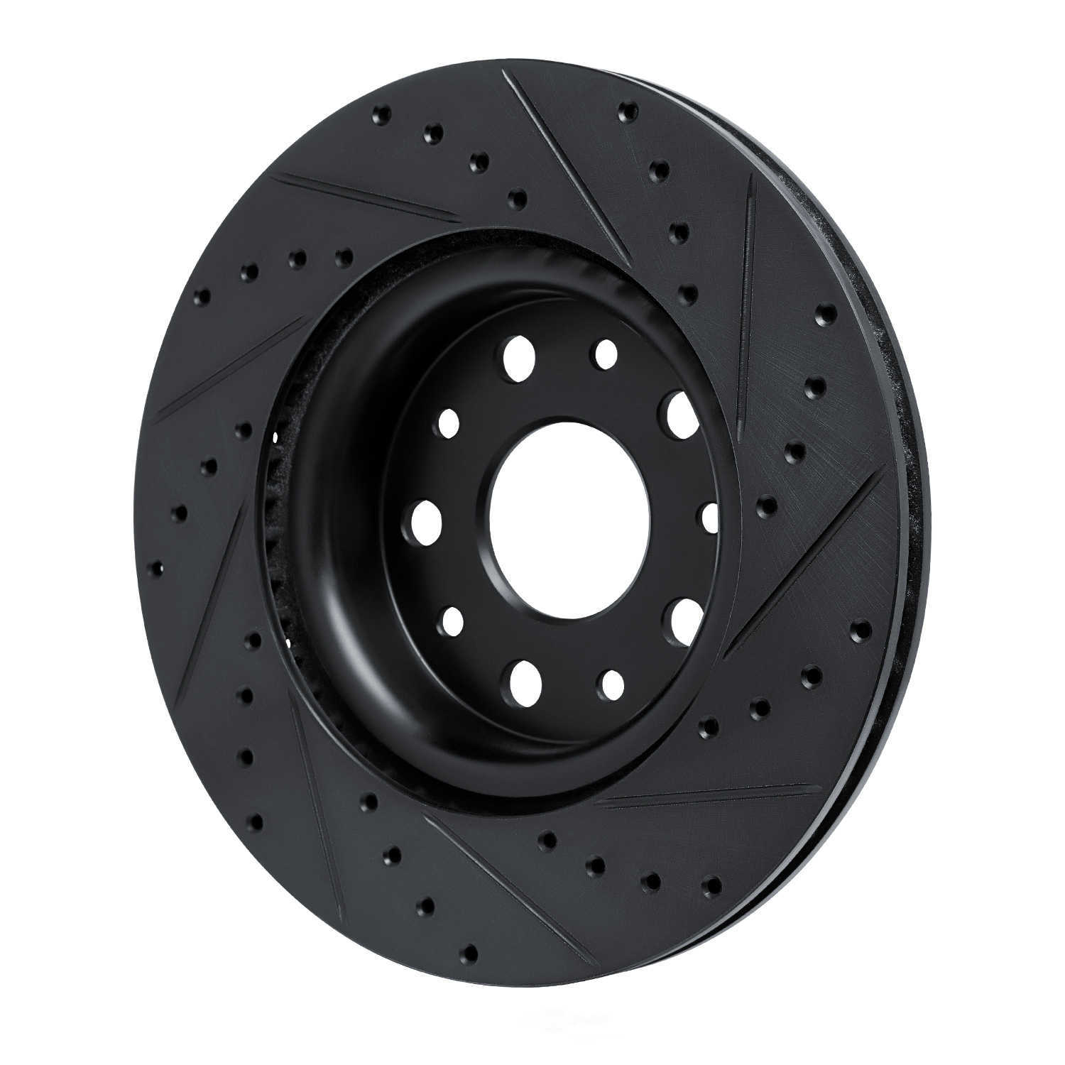 Dynamic Friction Company 633-42039L DFC Brake Rotor - Drilled And Slotted - Black