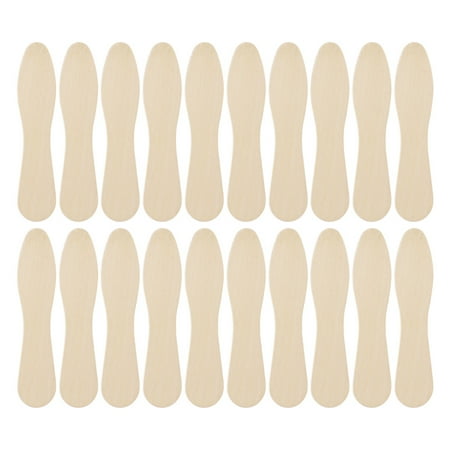 

BESTONZON 100pcs Wooden Ice Cream Spoons Wood Taster Spoons Popsicle Paddles Spoon