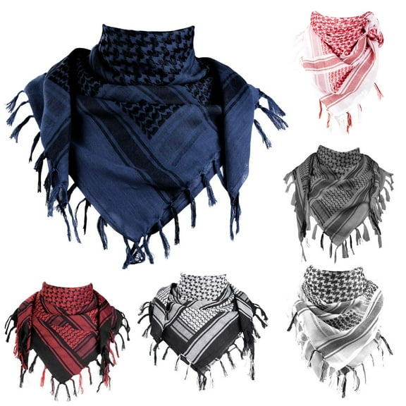 Plaid Fringe Scarf for Unisex Lightweight Cotton Head Neck Wrap with Tassel
