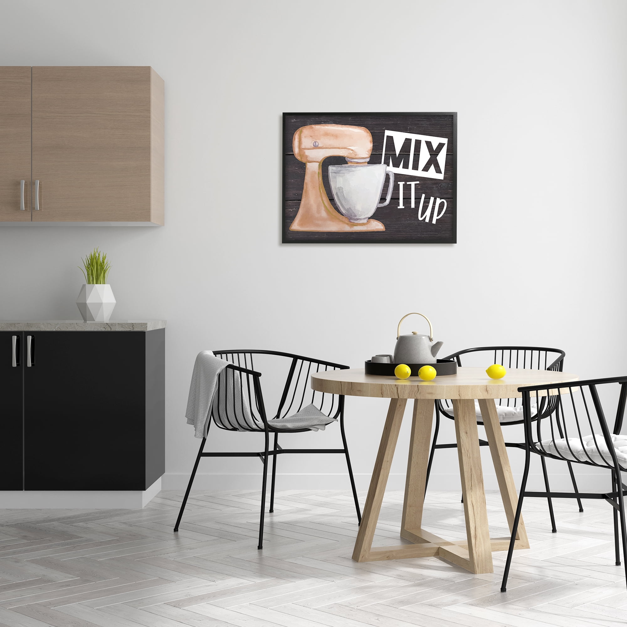 Stupell Mix It Up Kitchen Mixing Baking Food & Beverage Painting Black Framed Art Print Wall Art