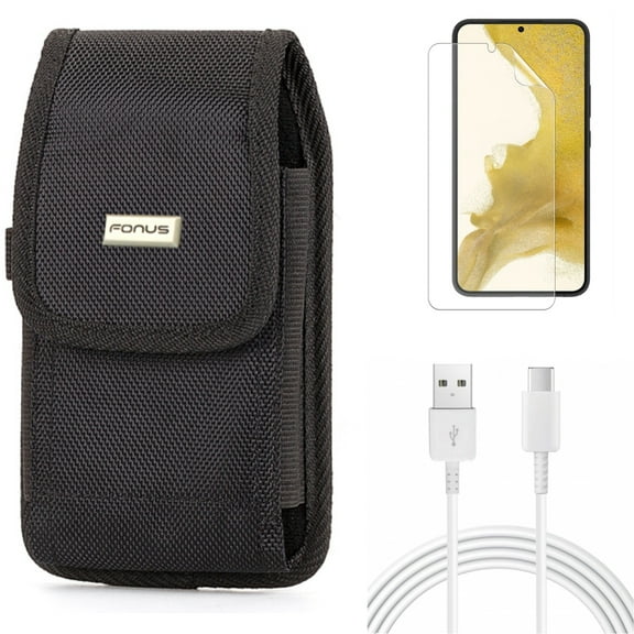 For Samsung Galaxy S21 (6.2") - Charger Cord Type-C 10ft USB-C Cable   Holster Rugged Case Belt Clip   Anti-Glare TPU Film Matte Screen Protector