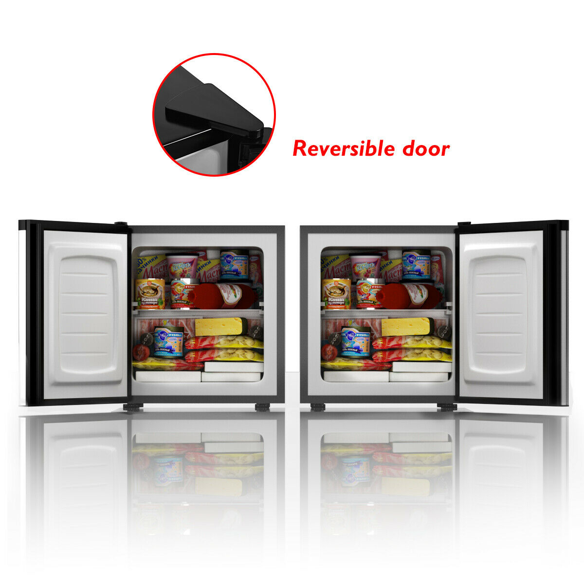 STAKOL 1.1 cu.ft. Compact Single Door Mini Upright Freezer w/Stainless Steel Door Dorm